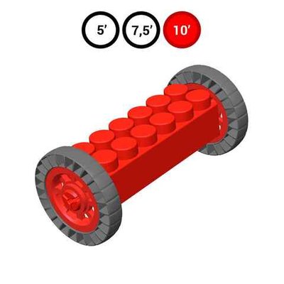 Мост без элементов фаркопа с колесами для GigaBloks