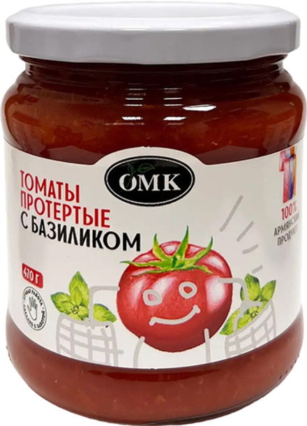 Помидоры протертые с базиликом ОМК 470г