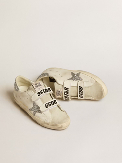 Super Star with silver glitter star and ice-gray suede tongue