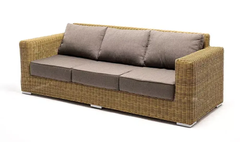 "Боно" диван из искусственного ротанга трехместный, цвет соломенный