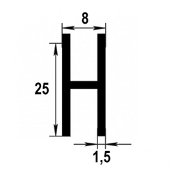 Двутавр Лука 25х8х25 мм Дт 04.2000.501л серебро