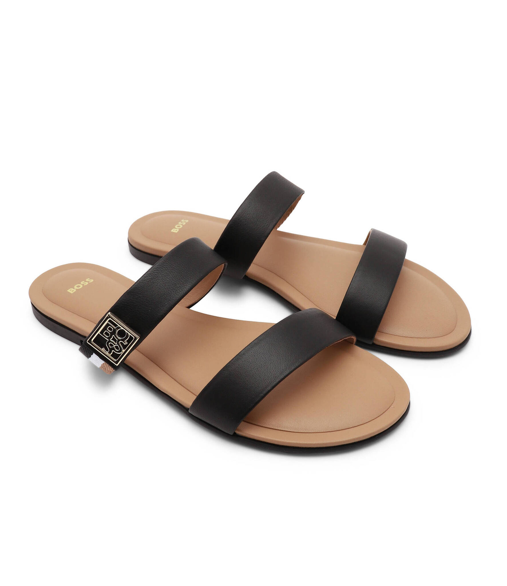 Шлепанцы кожаные millie BOSS BLACK - черный(50493068)