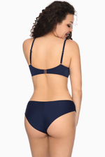 Купальный лиф со вставками с медным блеском (Размер: 80H) (Цвет: темно-синий)