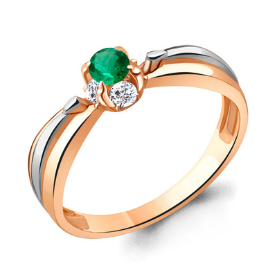 963914к Кольцо из Золота с бриллиантами, изумрудом из коллекции "Supreme"