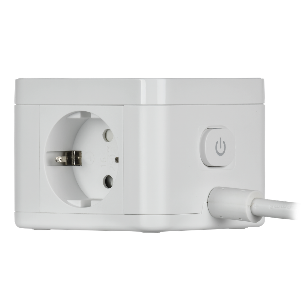 DOMINIC Удлинитель с беспроводной зарядкой 10Вт У02К 2 места 2P+PE 1,3м 3х1,0мм2 16А/250В USB A+C белый IEK