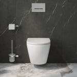 Унитаз подвесной безободковый с сиденьем и смывом TORNADO BelBagno UNO-TOR BB5177CH-TOR/SC