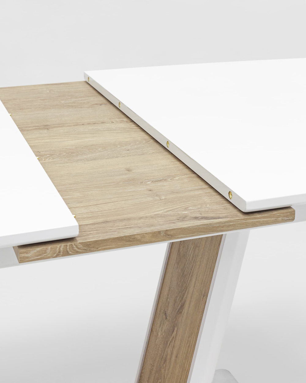 Стол обеденный Атланта раскладной 160-200*90 глянцевый белый