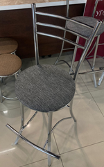 Стул Трио Барный каркас хром рогожка серая