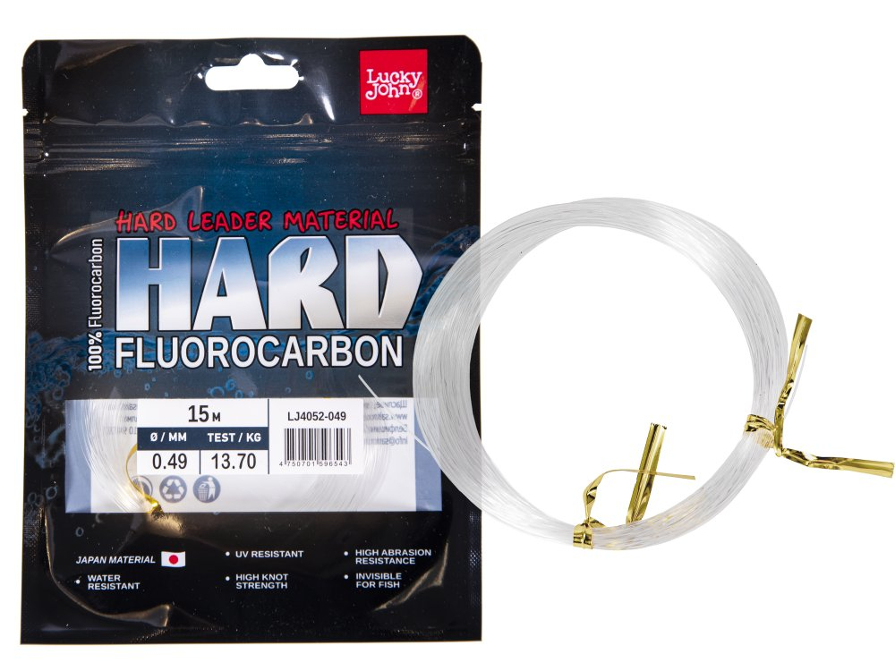 Леска LUCKY JOHN Fluorocarbon Hard 0.49 мм / 15 м