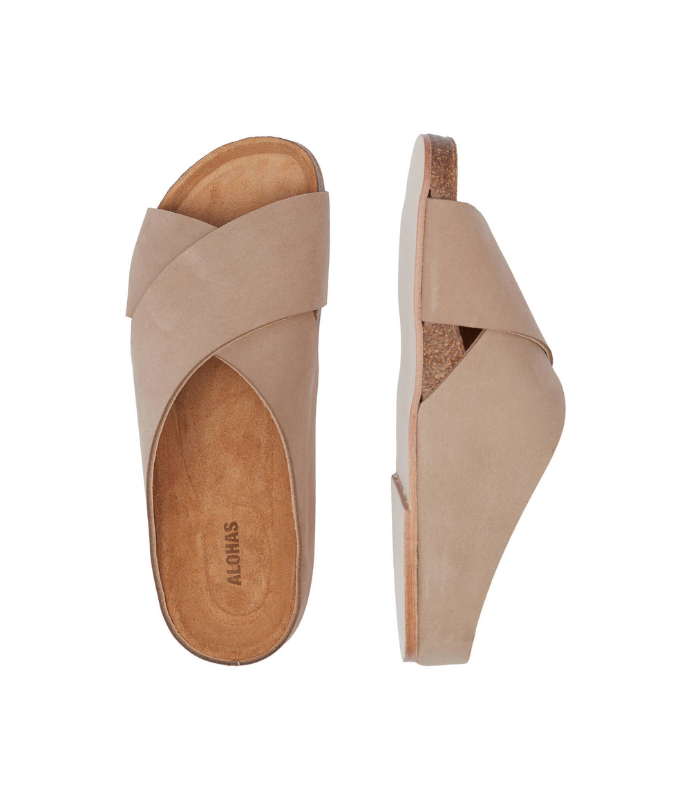 Кожаные шлепанцы Alohas - бежевый(S100325)