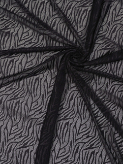 Сетка эластичная черная с принтом зебра НОВАЯ метражом