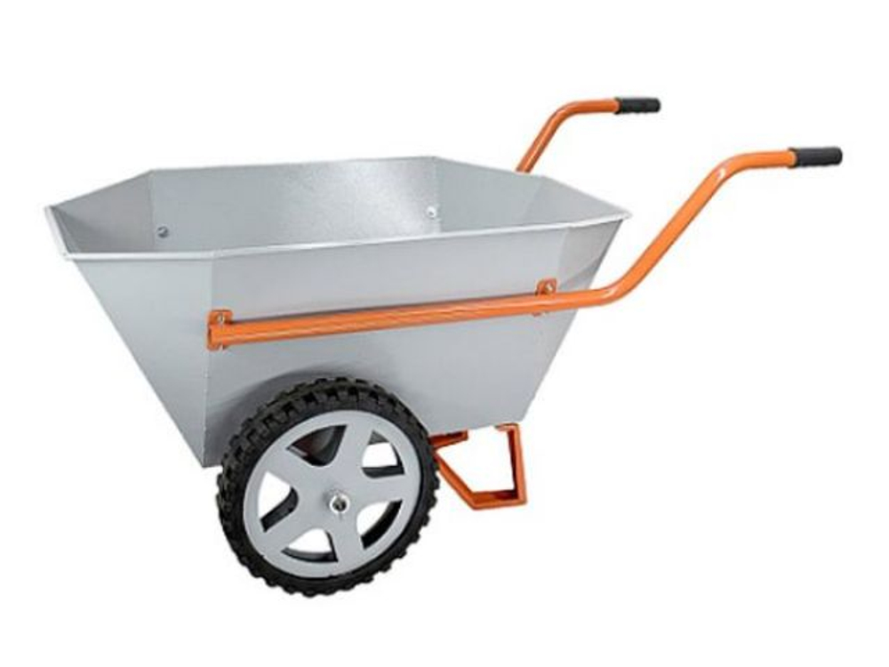 Тачка хозяйственная ТХ (200л, 400 кг, двухколесная, литая резина 380х70мм, вес 28 кг)