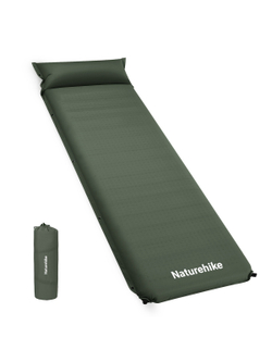 Коврик самонадувающийся Naturehike D04, 200х63х10 см, с подушками, зеленый
