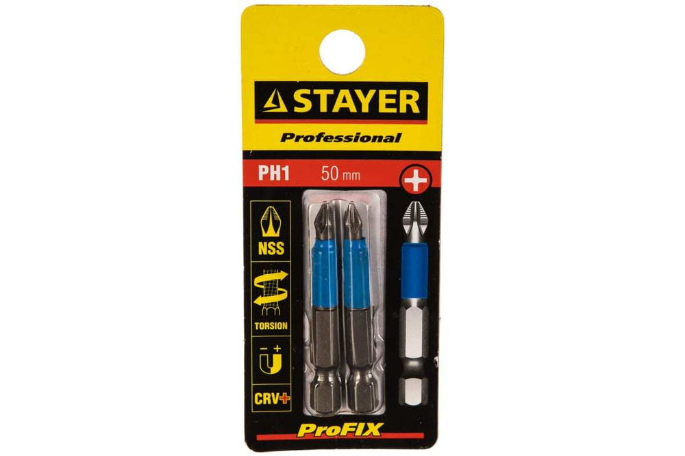 Биты (E 1/4"; PH 1; 50 мм; 2 шт.) STAYER 26203-1-50-02