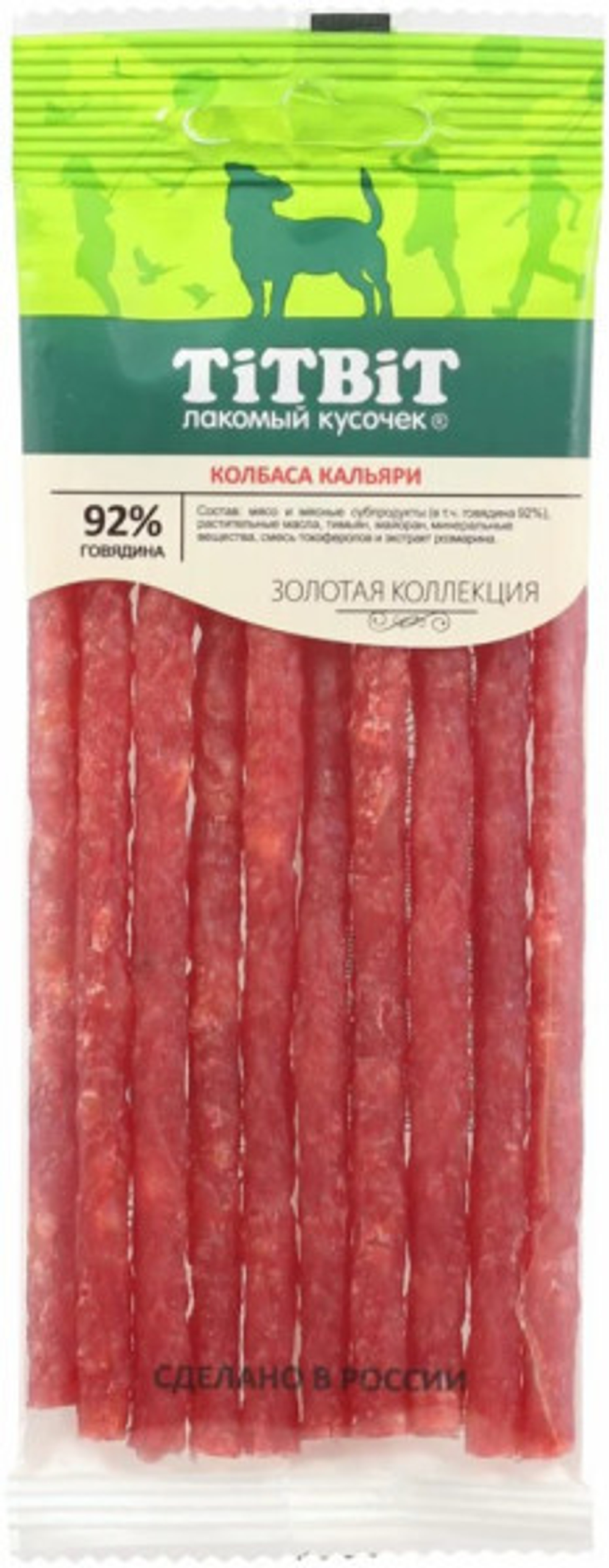 Колбаски Кальяри лакомства для собак, 50г Золотая коллекция  TiTBiT
