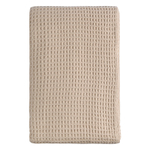 Плед из шерсти бежево-серого цвета из коллекции essential, 130х180 см