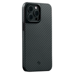 Чехол из арамидного волокна с поддержкой MagSafe PITAKA MagEZ Case Pro 3 1500D для iPhone 14 Pro, Black / Grey Twill (Cаржевое переплетение)