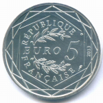 Набор 5 евро 2013 год 3 шт. Франция. Свобода. Равенство. Братство. Серебро BrUNC