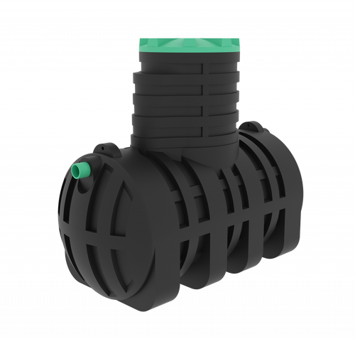 Септик переливной Мультпласт Термит Профи+ 2.0 S 2000 л. горизонтальный / 800 л. в сутки / 3-4 чел. / самотечный сброс (2150x1100x1915см;99кг;черный) - арт.555453