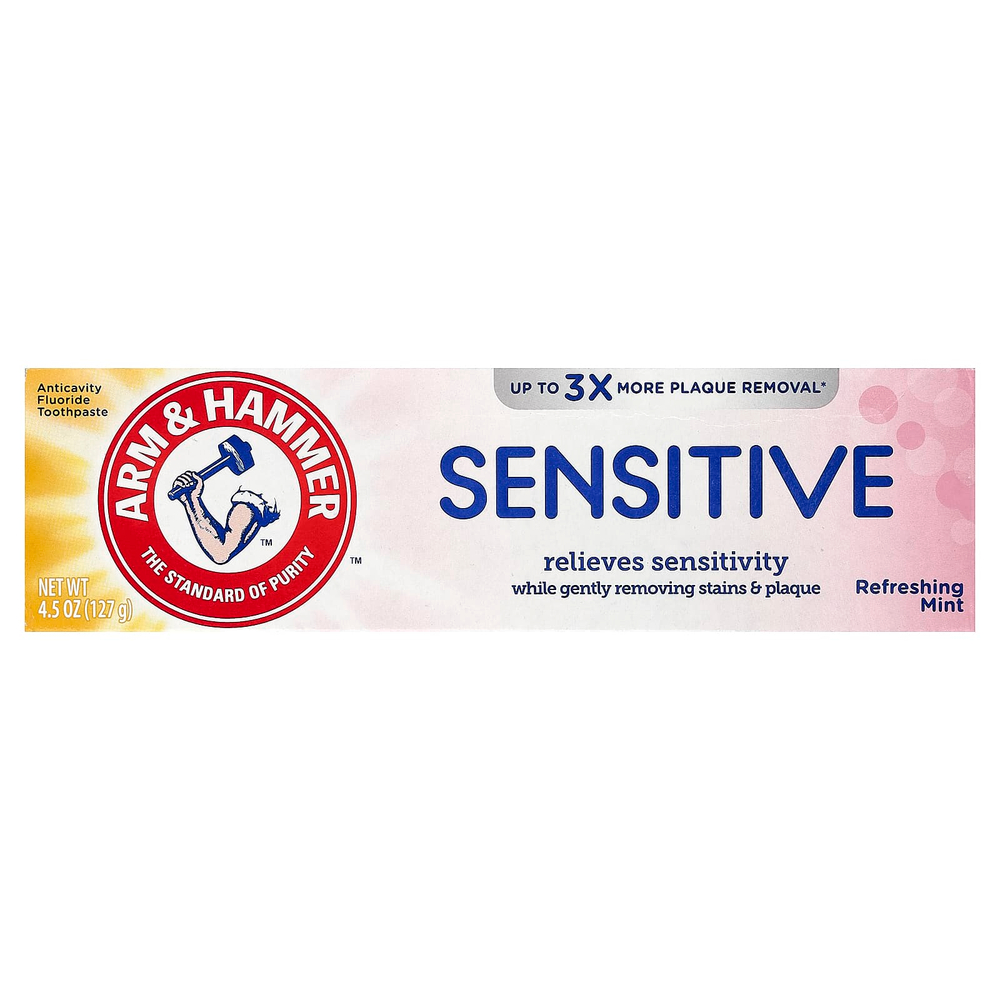 Arm & Hammer, зубная паста против кариеса с фторидом, для чувствительной кожи, освежающая мята, 127 г (4,5 унции)