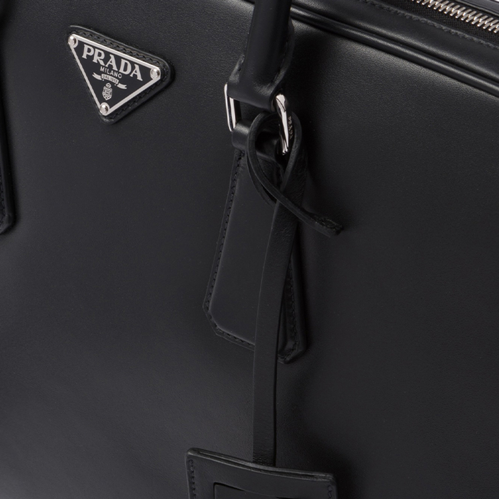 PRADA Saffiano Leather Briefcase Men"s Black