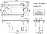 Квариловая ванна Villeroy&Boch Oberon 160x75 UBQ160OBE2V-01 без гидромассажа