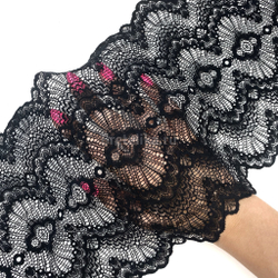 Кружево эластичное черное 20 см