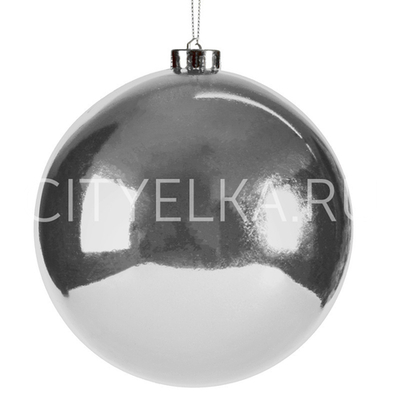 Шар пластиковый глянцевый серебряный