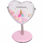 Зеркало настольное на ножке «Stylish image - Единорожек Оливер», сердце, 8*14 см (картон. коробка)