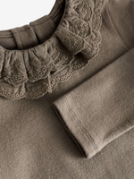 Лонгслив для девочки с воротником Next 168-341, Хаки