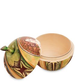 Народные промыслы МР-16/ 2-A Шкатулка-яблоко «Альфонс Муха - Драгоценные камни»