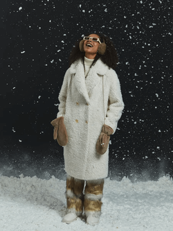 Шуба чебурашка тедди, жемчужная, Северина