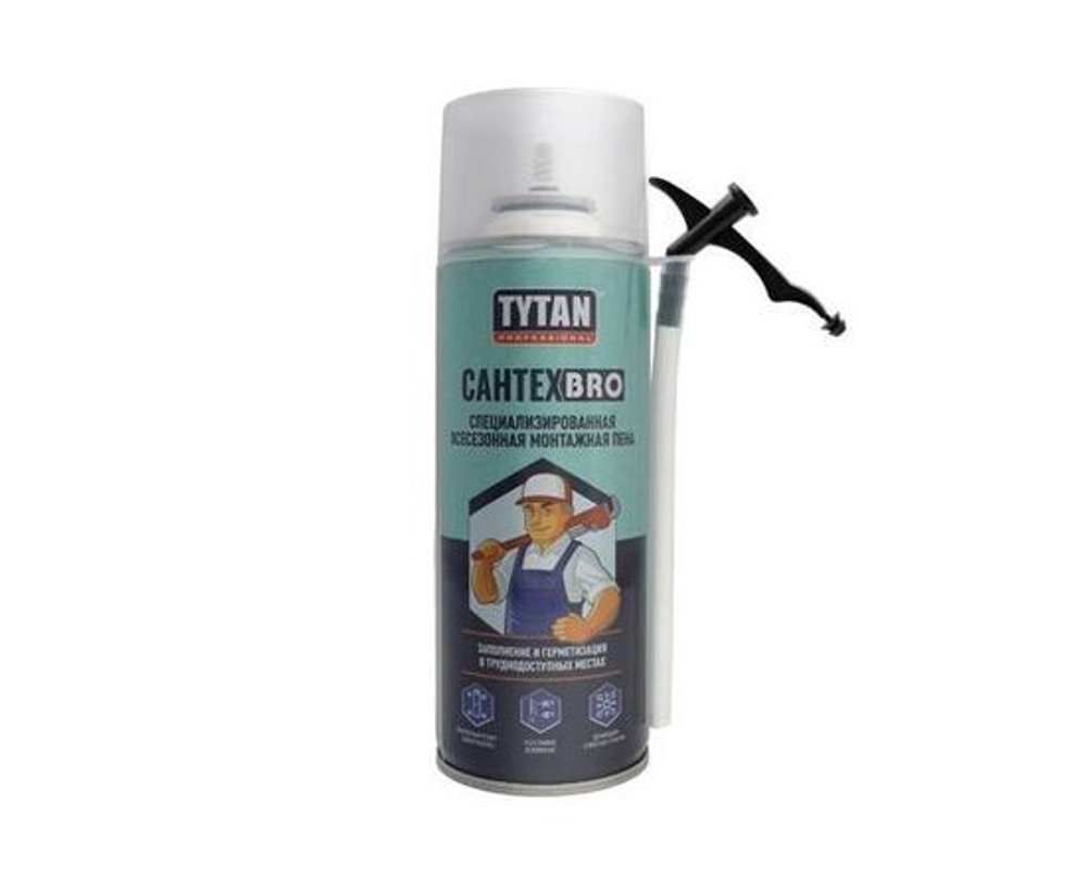 Пена монтажная бытовая всесезонная, 500мл, Tytan Professional САНТЕХBRO 14563