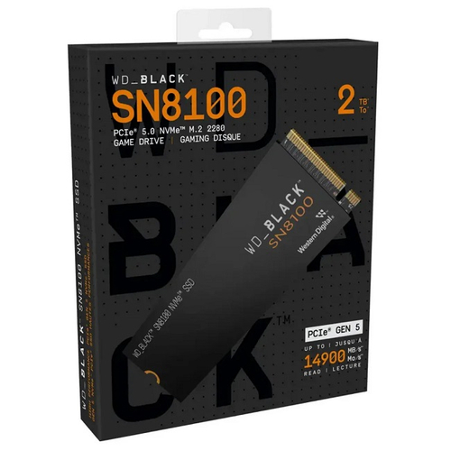 Жесткий диск SSD M.2 2Tb Western Digital WD Black SN8100, 14900/14000MBs, TLC 3D NAND, 2280, PCI-E5.0x4 (WDS200T1X0M)