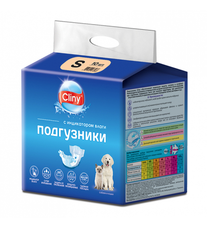 CLINY Подгузники для собак и кошек 3-6 кг размер S