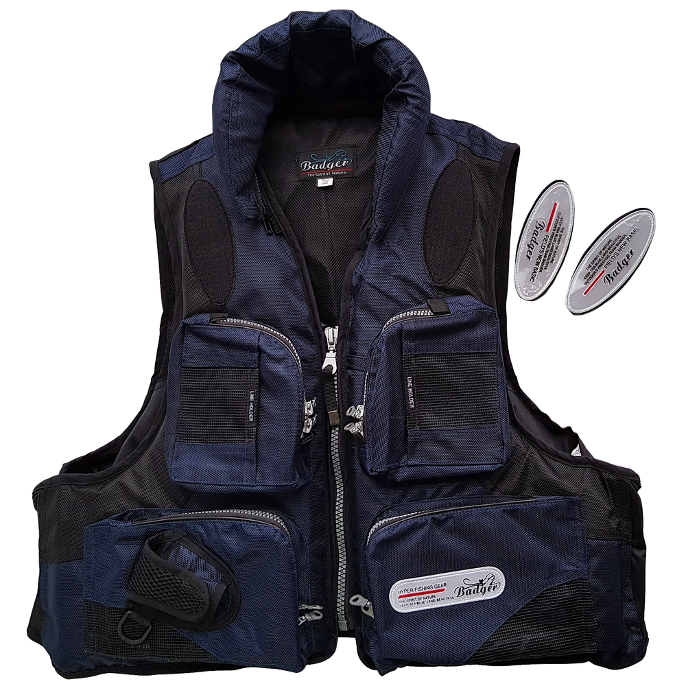 Жилет страховочный Badger Aqua Sport рыбаловный HFM-302-Blue до 120кг -