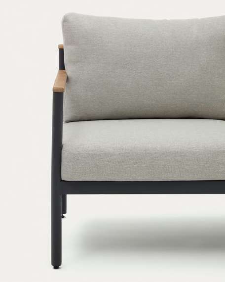 Комплект уличной мебели Aiguafreda из алюминия и акации, диван, 2 стула, столик