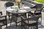 "Дольче" обеденная группа из искусственного ротанга, цвет графит