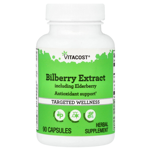 Vitacost, Bilberry Extract Including Elderberry, 90 Capsules