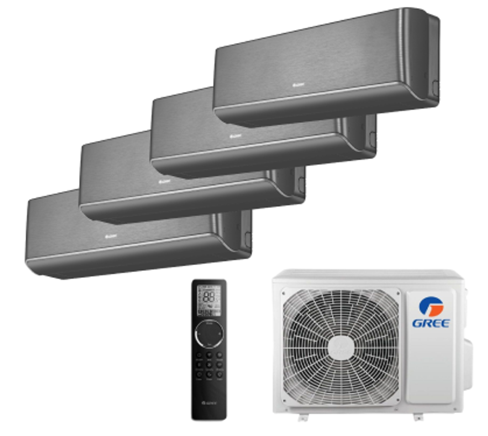 Мульти сплит-системы Gree на 4 комнаты (20+20+20+20 кв.м.) Airy black