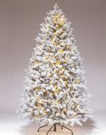 Заснеженная елка с гирляндой «Эльга» (Литая хвоя) 185 см / 1,85 м