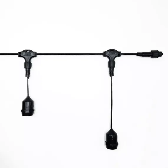 Белт-Лайт UNIBELT 10 м., провод черный Каучук, шаг 25 см., 40 подвесных патронов, IP65, LTC (UBL10m/40L-1)