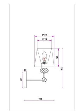Настенный светильник 1*E14 A4093AP-1AB бронза Brocca Arte Lamp