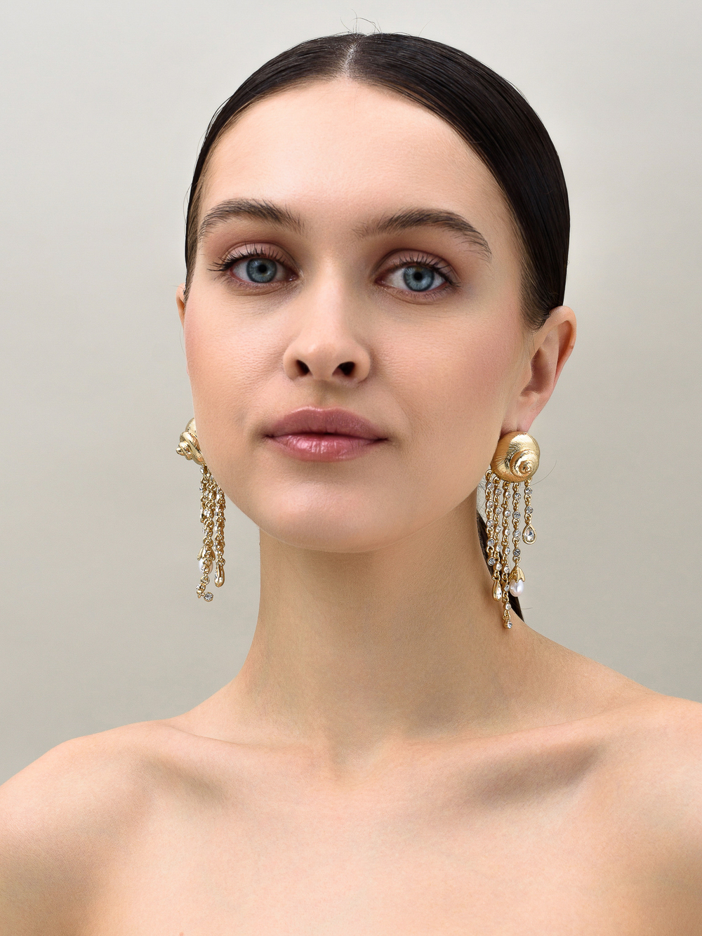 Серьги "Shell chandelier" Gold