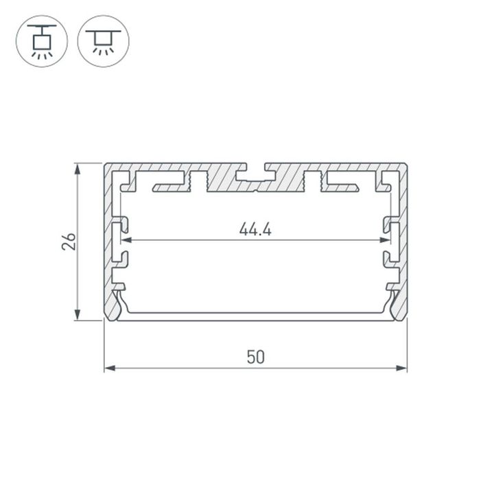 Профиль Arlight PLS-Lock-W50-SMT-2000 Anod 033772