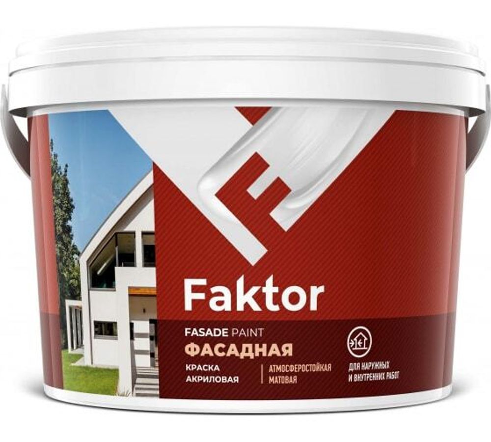 Краска в/д 2,5кг Фасадная Фактор