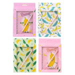 Блокнот детский Basir, с ручкой, формат А6, серия "БАНАН", переплет 7БЦ, 14.5*10.3 см, 48 листов, 4 цвета ассорти