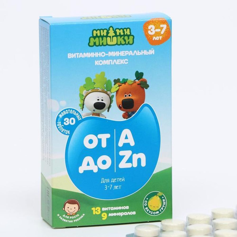 Ми-ми-мишки витаминно-минеральный комплекс от А до Zn таблетки жевательные д/детей от 3-7 лет №30