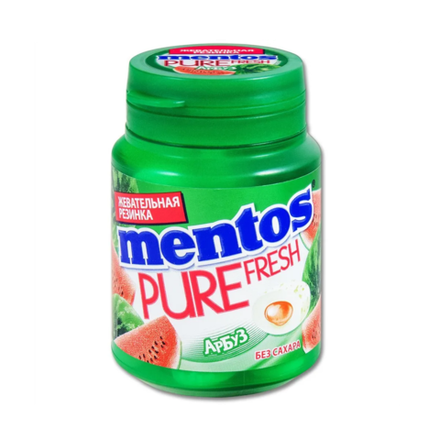 Жевательная резинка Mentos Pure Fresh арбуз, без сахара, в банке, 54 г