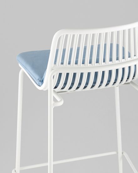 Стул барный Spain с подушкой белый